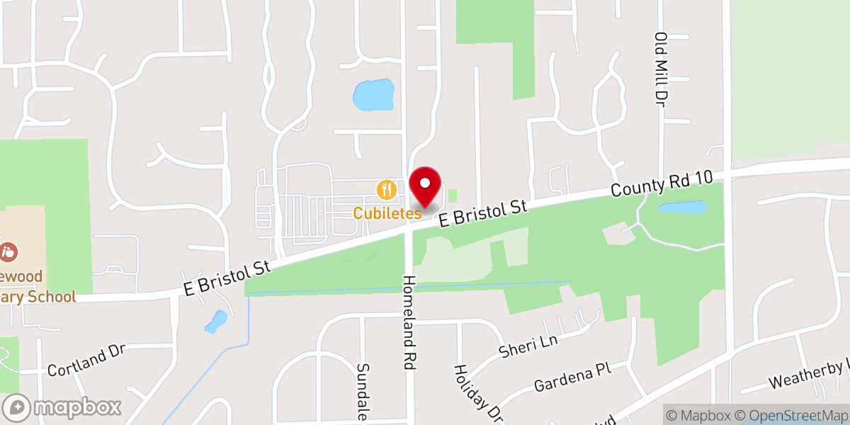 Map showing location of Hillcrest Church