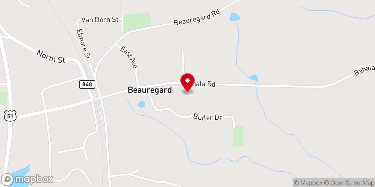 Map showing location of St. Peter Rock Missionary Baptist Church