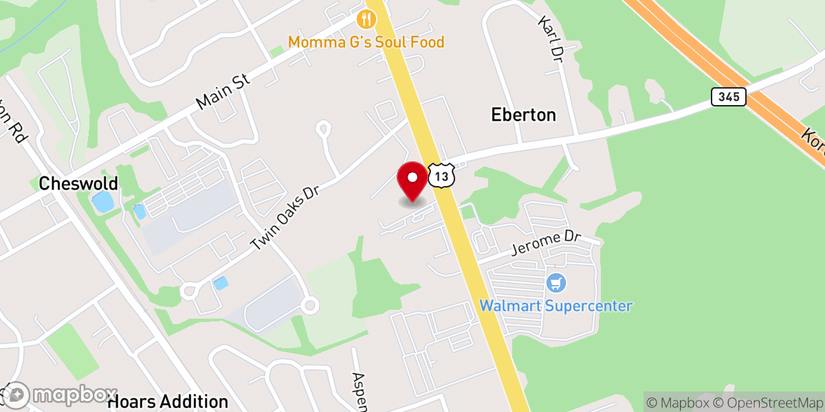 Map showing location of Living Waters Christian Church