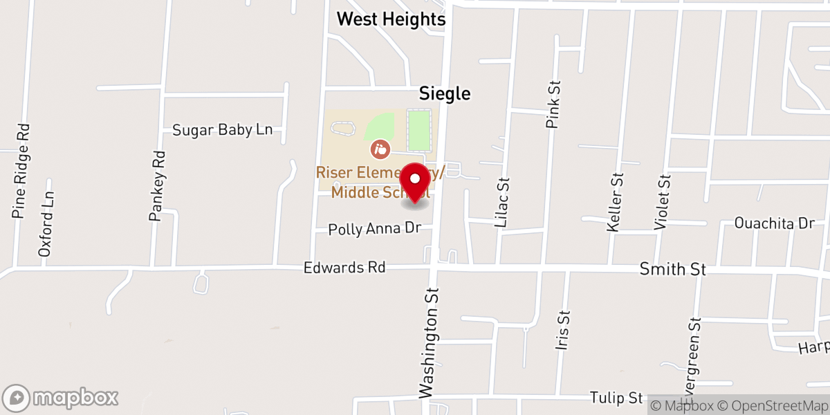 Map showing location of Bethel Baptist Church