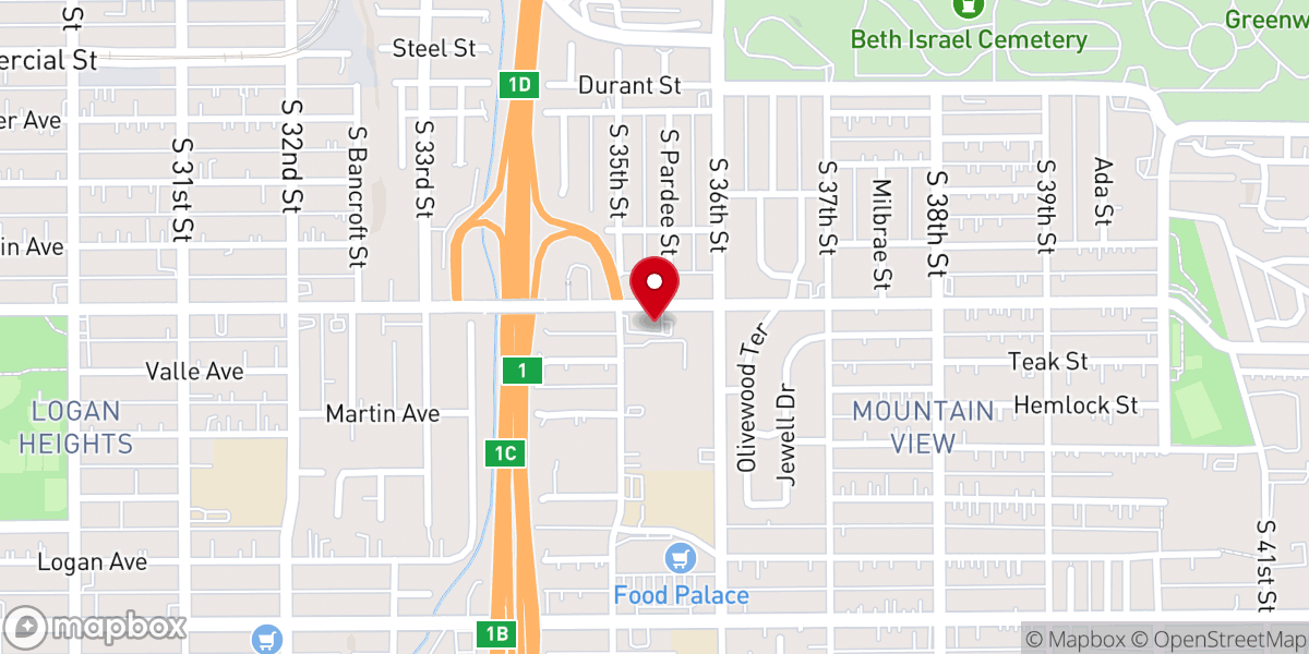 Map showing location of Grace Chapel Church of God in Christ