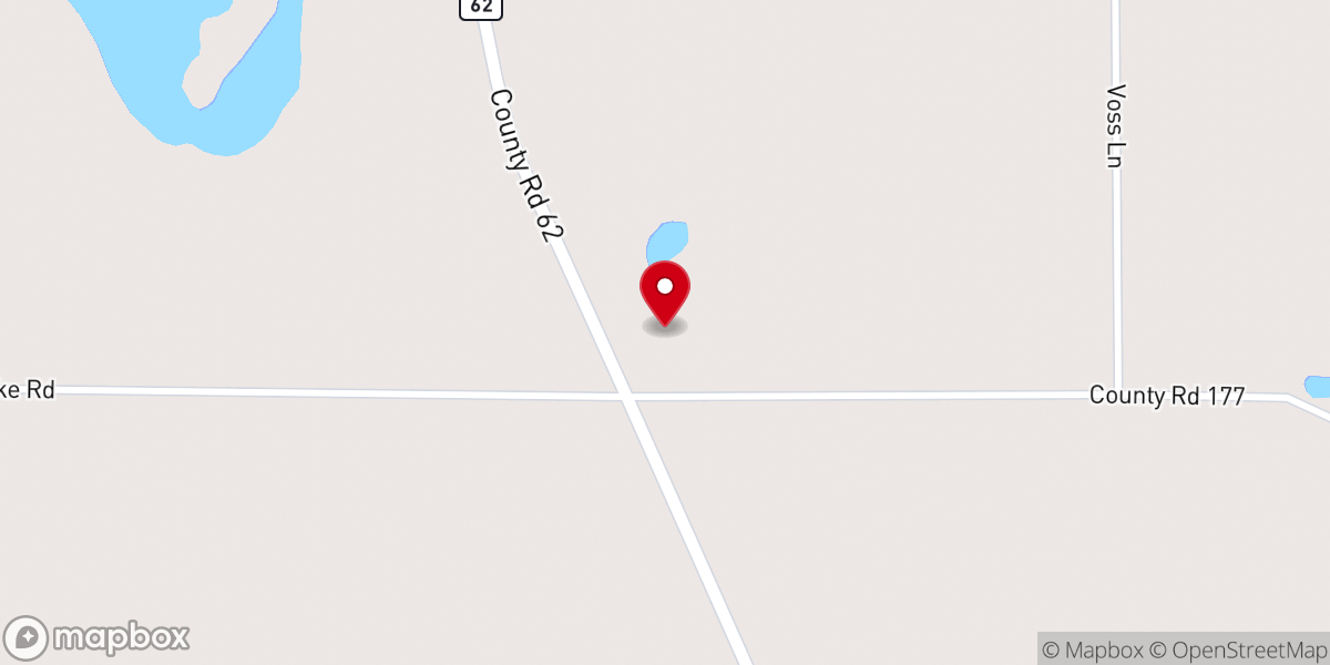 Map showing location of Calvary Pines Baptist Church