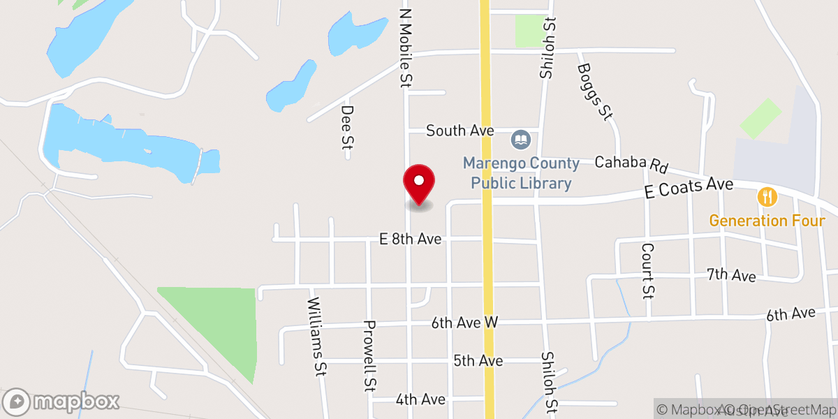 Map showing location of Lovely Baptist Church