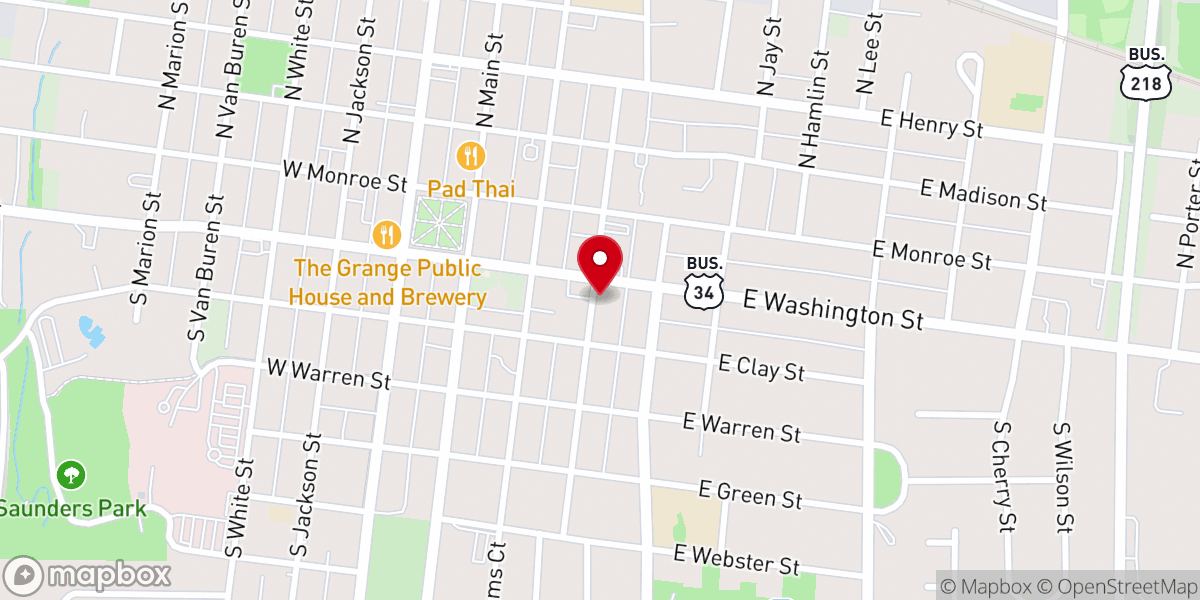 Map showing location of Revival Salon and Sanctuary