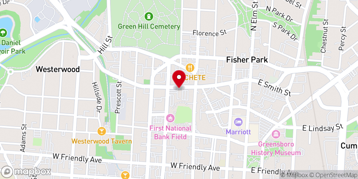 Map showing location of Center City Church