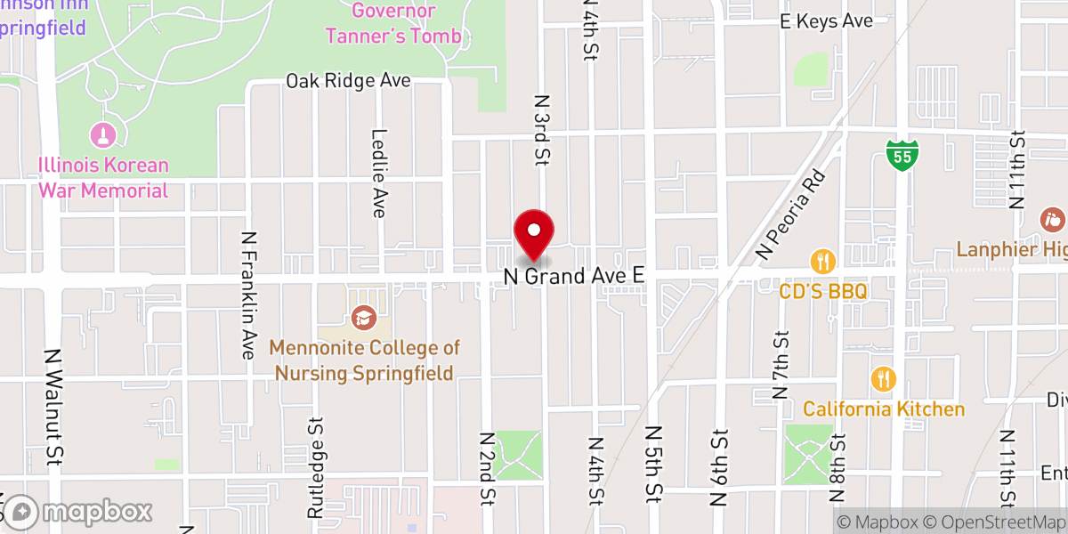 Map showing location of Springfield Southern Baptist Church