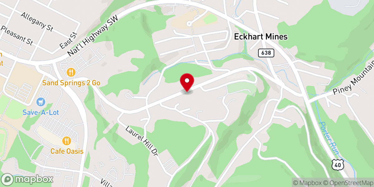 Map showing location of Eckhart Baptist Church