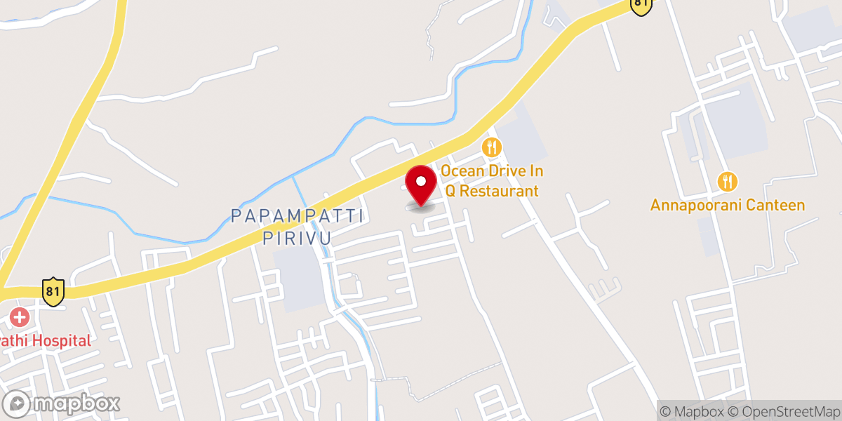 Map showing location of Catholic Bishop's House, Diocese of Ramanathapuram.