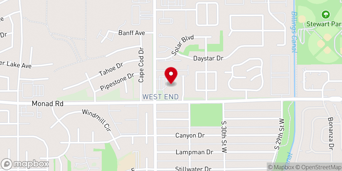Map showing location of Christ's Church of Billings,MT
