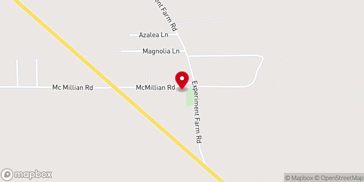 Map showing location of New Home Primitive Baptist Church