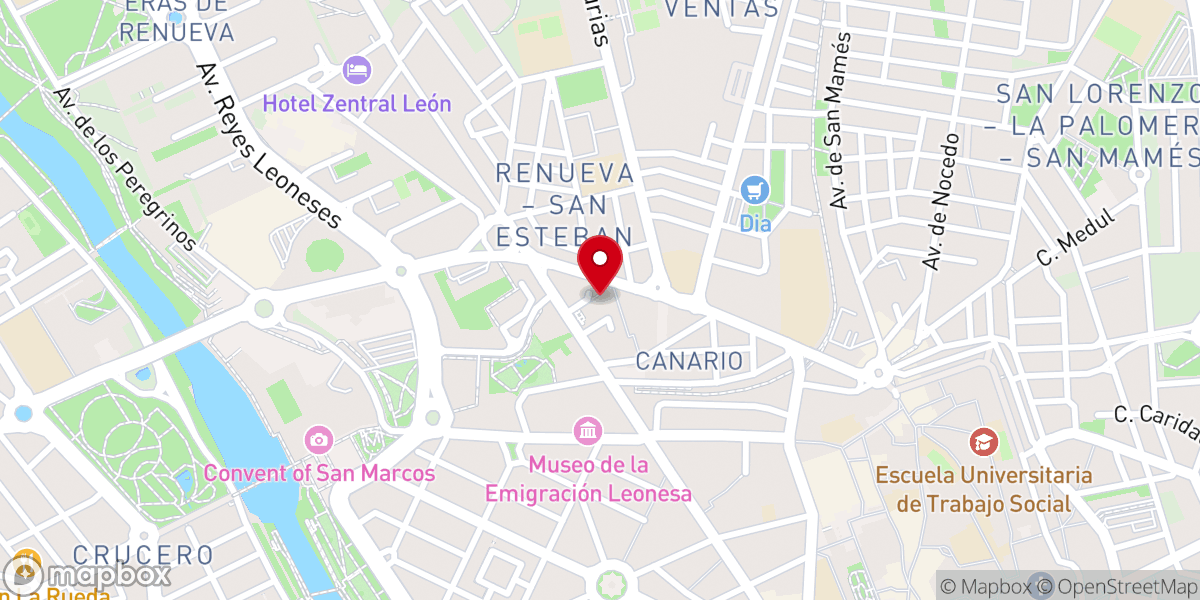 Map showing location of Iglesia de San Juan y San Pedro de Renueva