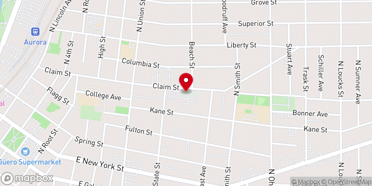 Map showing location of Vineyard Aurora Christian Fellowship