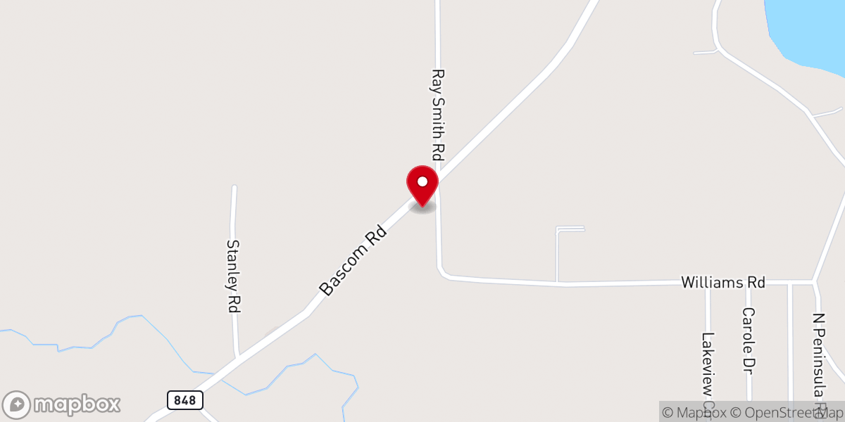 Map showing location of Little Zion Baptist