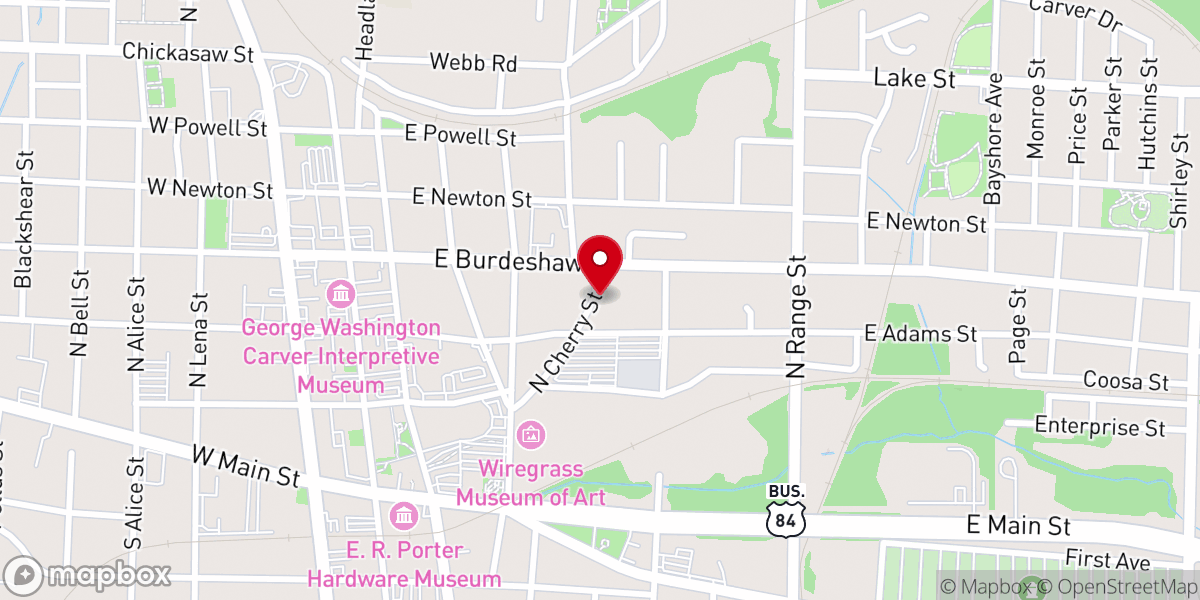 Map showing location of Cherry Street African Methodist Episcopal Church