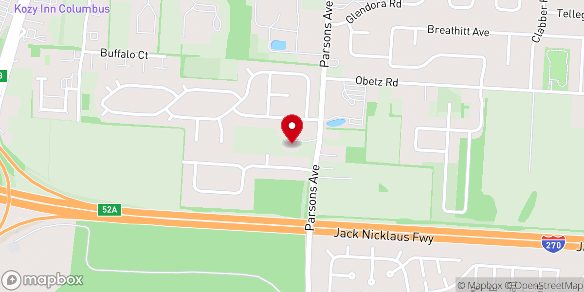 Map showing location of First Christian Baptist Church