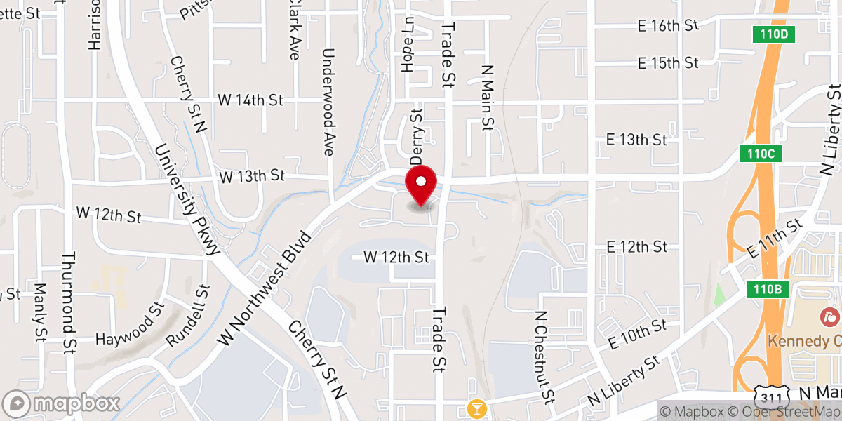 Map showing location of Union Baptist Church