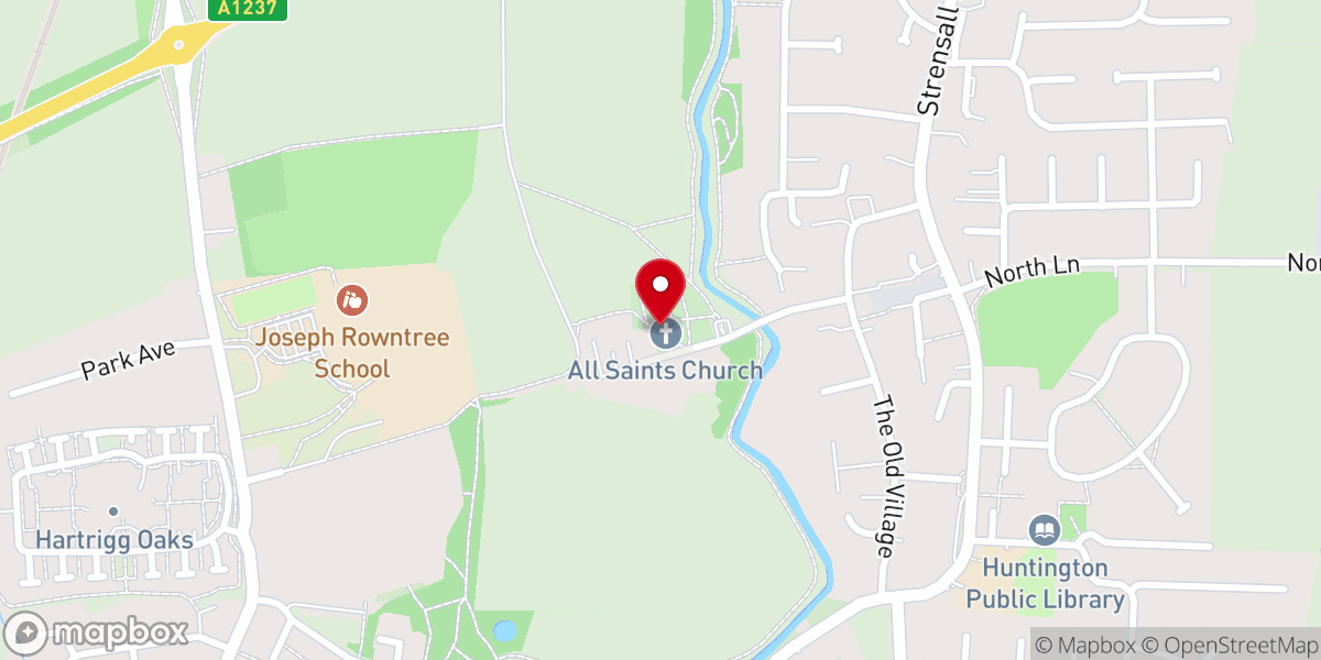 Map showing location of All Saints' Church