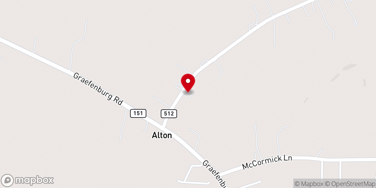 Map showing location of Alton Christian Church