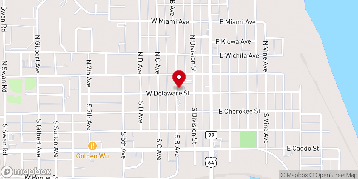 Map showing location of Cleveland Church of Christ