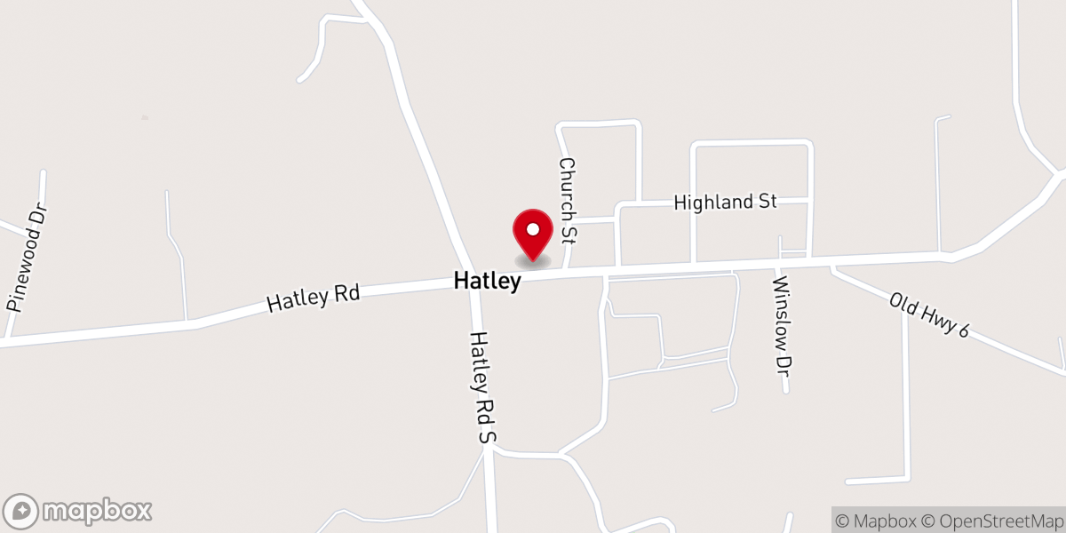 Map showing location of New Hope Primitive Baptist Church