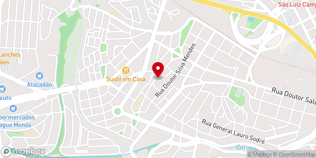 Map showing location of Igreja Evangélica de Pinheiros em Campinas