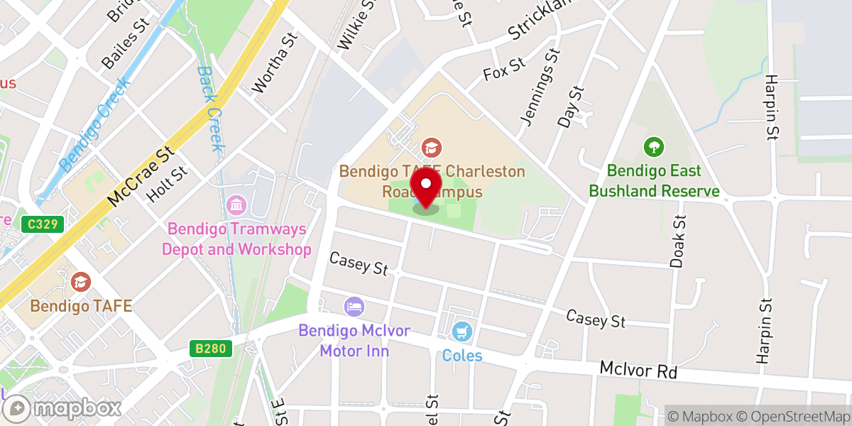 Map showing location of Pentecostals of Bendigo