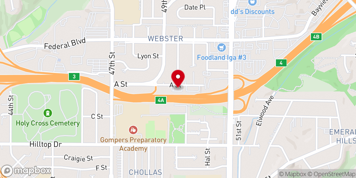 Map showing location of People's Church San Diego