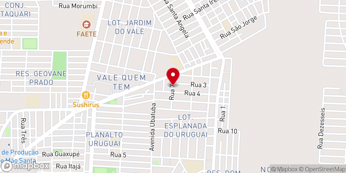 Map showing location of Igreja Batista Nova Sião Leste