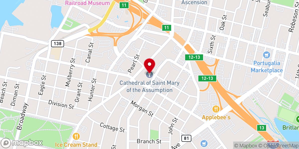 Map showing location of Cathedral of Saint Mary of the Assumption