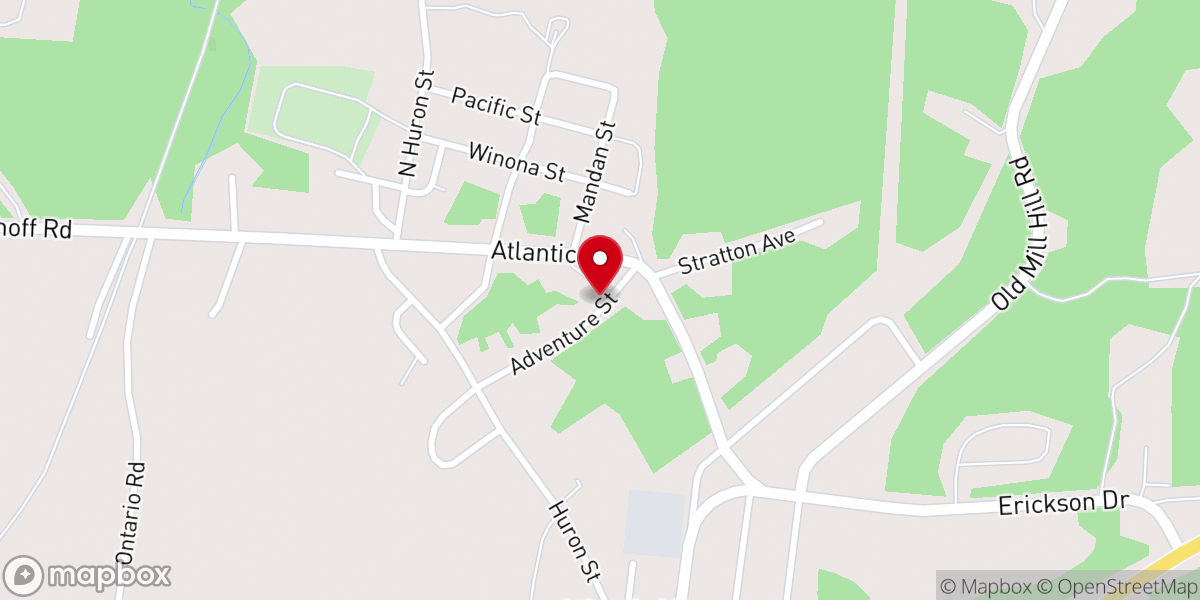 Map showing location of Atlantic Mine Apostolic Lutheran Church