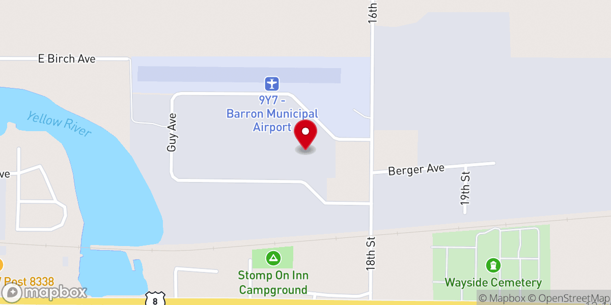 Map showing location of Humane Society-Barron County