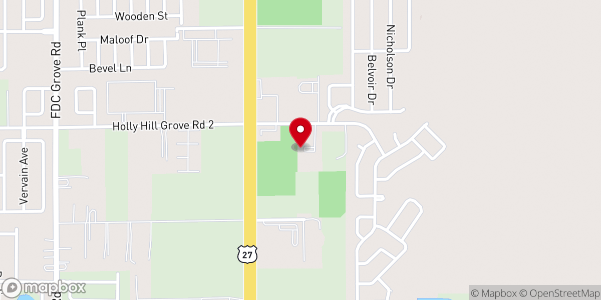 Map showing location of Four Corners Baptist Church