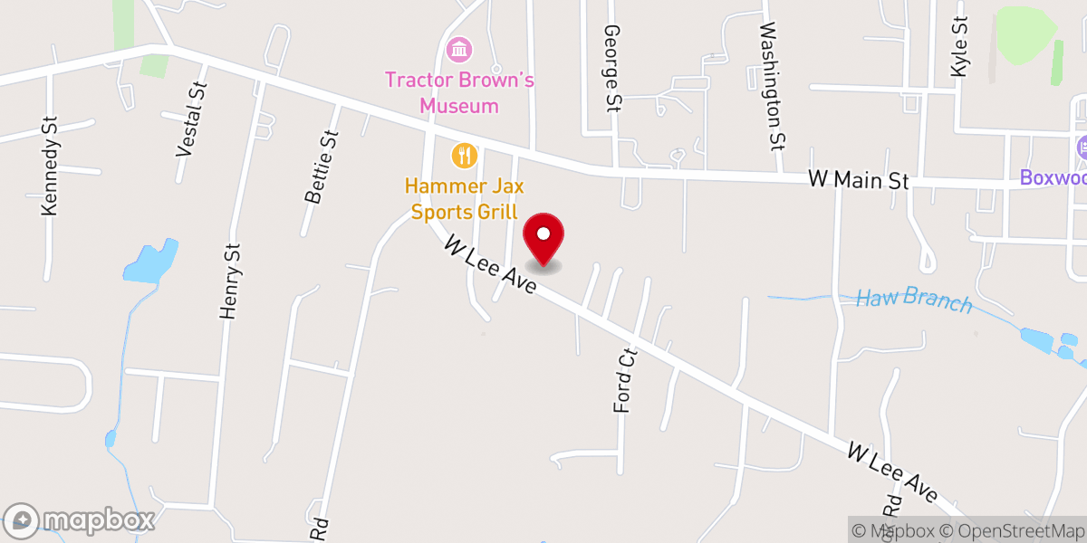 Map showing location of Yadkinville Pentecostal Holiness Church