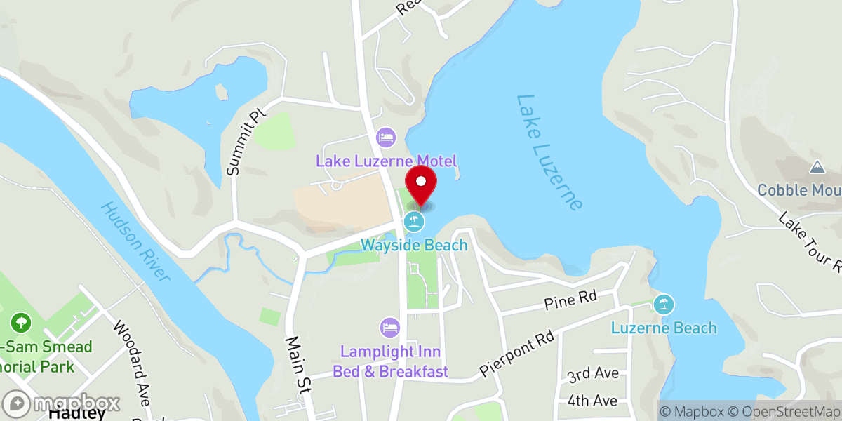 Map showing location of Wayside Beach