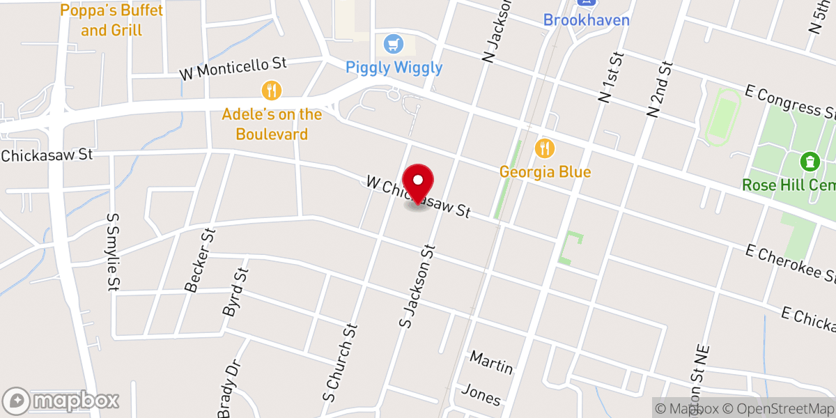 Map showing location of Central church of Christ