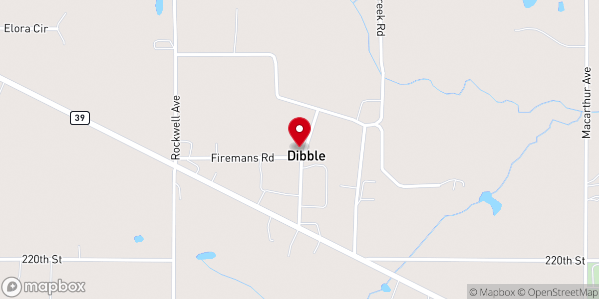 Map showing location of Free Will Baptist Church