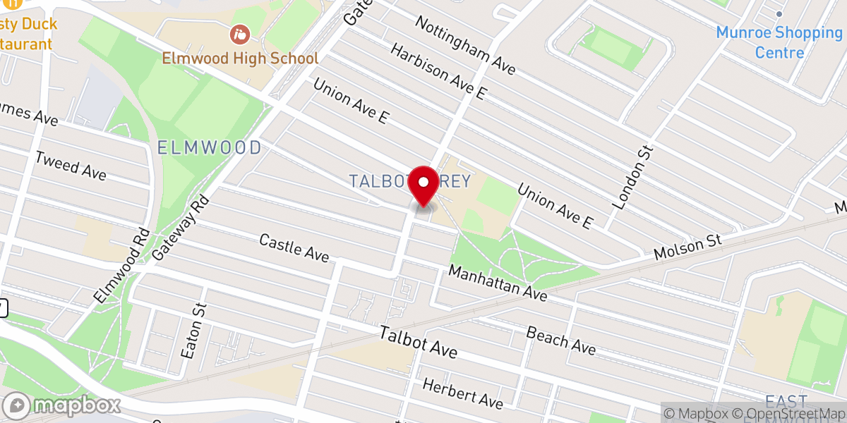 Map showing location of Grey Street United Church