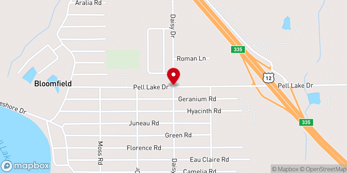 Map showing location of Pell Lake