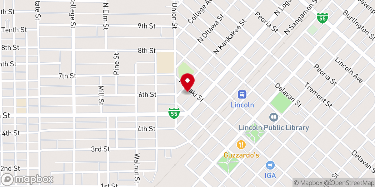 Map showing location of Zion Lutheran Church - LCMS