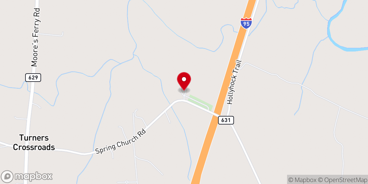 Map showing location of Spring Church