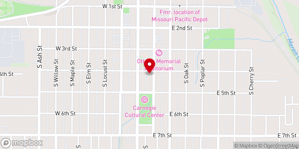 Map showing location of First Baptist Church