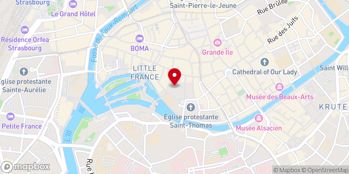 Map showing location of Église du Bouclier