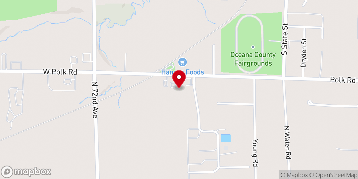 Map showing location of Hart Wesleyan Church
