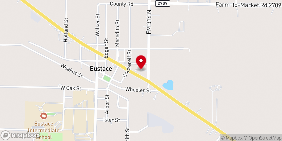 Map showing location of First Assembly of God Church