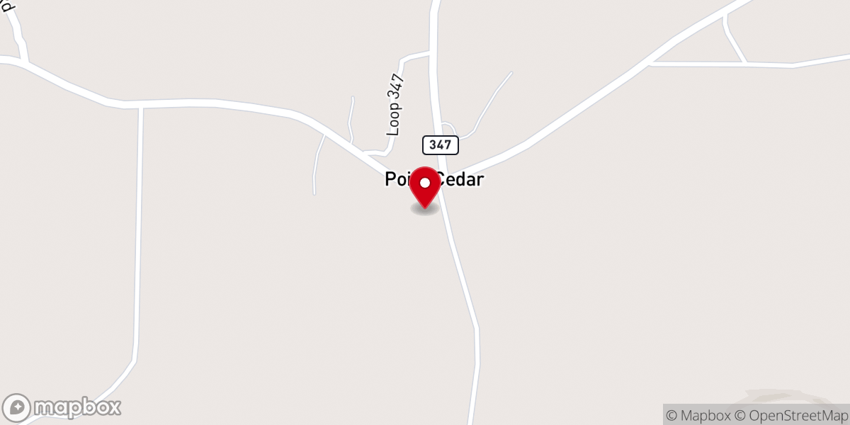 Map showing location of Point Cedar United Methodist Church