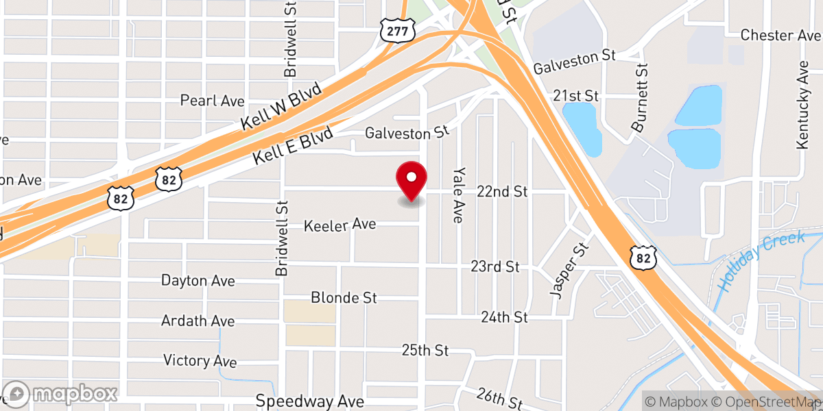 Map showing location of Southside Baptist Church