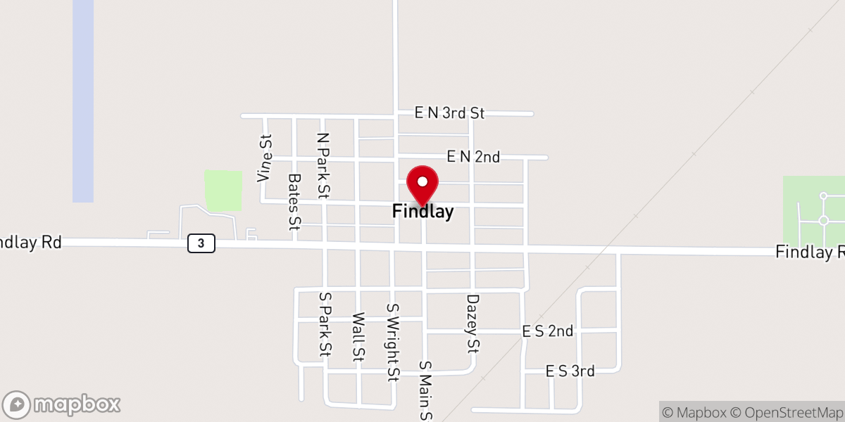 Map showing location of Findlay