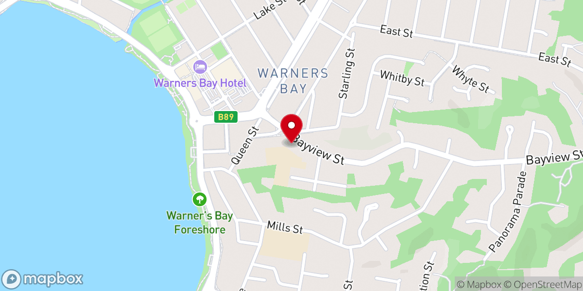 Map showing location of Saint Mary's Warners Bay Church