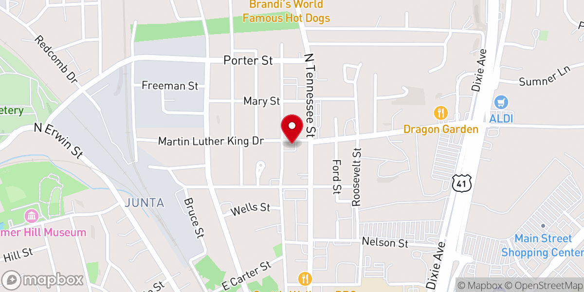 Map showing location of Douglas Street United Methodist Church