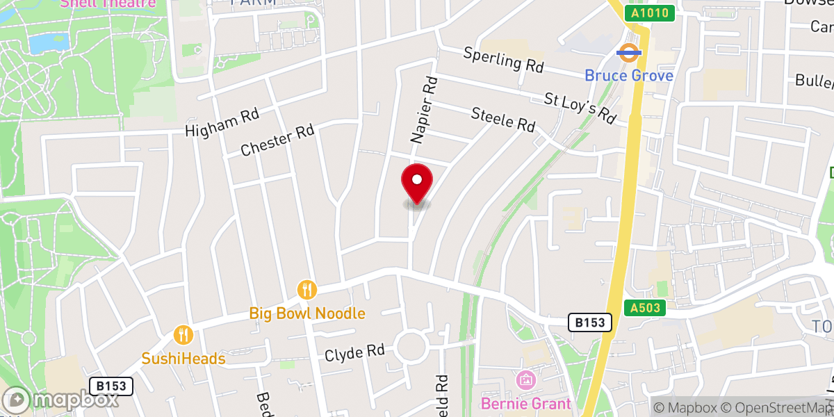 Map showing location of Grace Baptist Chapel, Tottenham